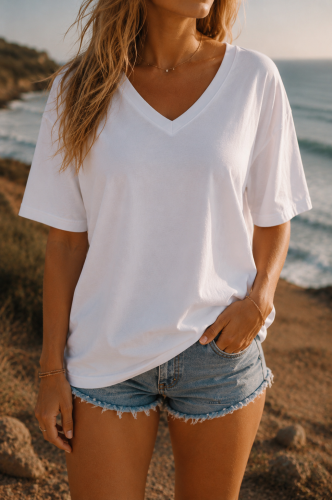 BIAŁY BAWEŁNIANY T SHIRT FIND YOUR ISLAND