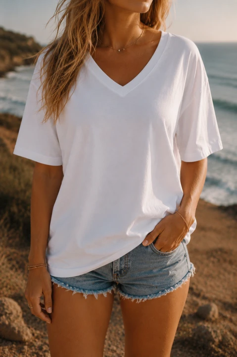 BIAŁY BAWEŁNIANY T SHIRT FIND YOUR ISLAND