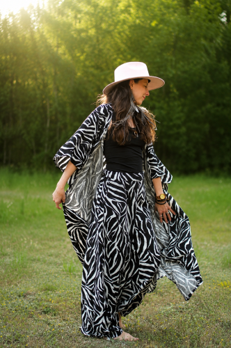 narzutka boho sumba zebra